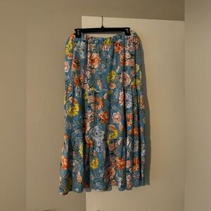 Loft tiered midi skirt